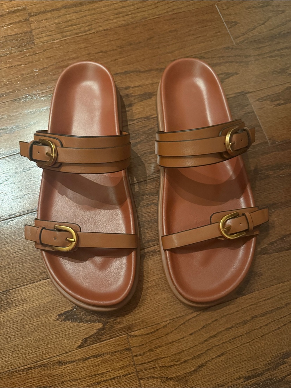 Zara - Brown flats, Birkenstock- style
